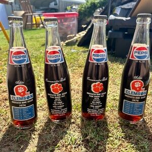 Pepsi 1974 Clemson Commemorative Glass Bottles